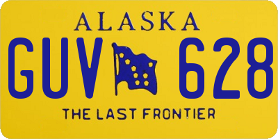 AK license plate GUV628