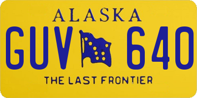 AK license plate GUV640