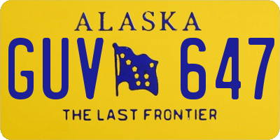 AK license plate GUV647