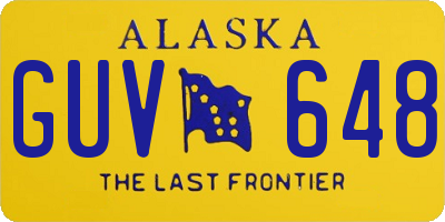 AK license plate GUV648