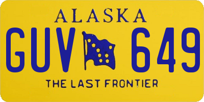 AK license plate GUV649