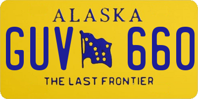 AK license plate GUV660
