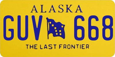 AK license plate GUV668