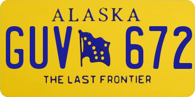 AK license plate GUV672