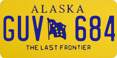AK license plate GUV684