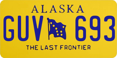 AK license plate GUV693