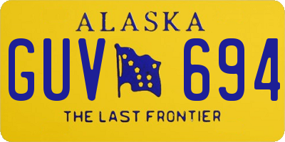 AK license plate GUV694