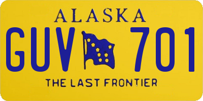 AK license plate GUV701