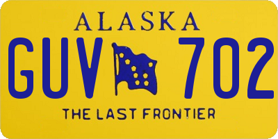 AK license plate GUV702