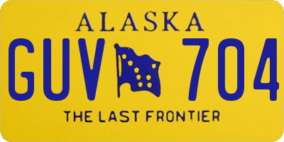 AK license plate GUV704