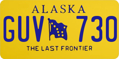 AK license plate GUV730