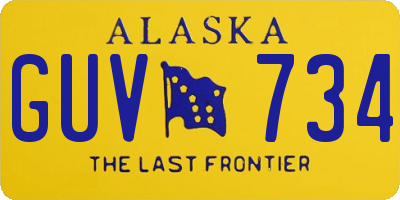 AK license plate GUV734