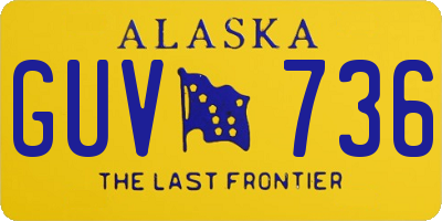 AK license plate GUV736