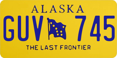 AK license plate GUV745