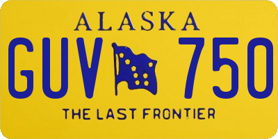 AK license plate GUV750