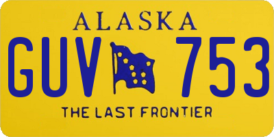 AK license plate GUV753