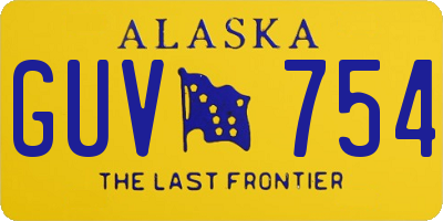 AK license plate GUV754