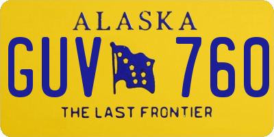 AK license plate GUV760