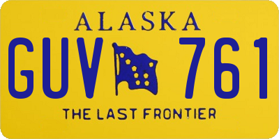 AK license plate GUV761