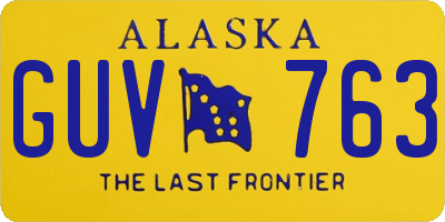 AK license plate GUV763