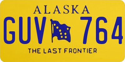 AK license plate GUV764