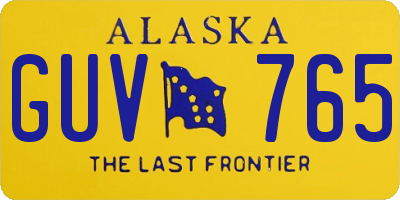 AK license plate GUV765