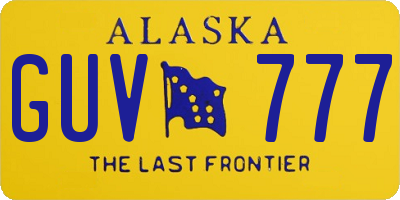 AK license plate GUV777