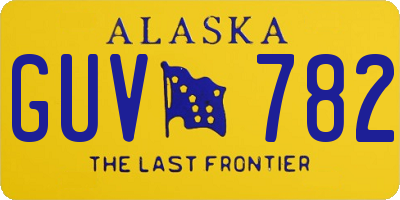 AK license plate GUV782