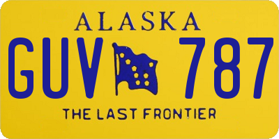 AK license plate GUV787