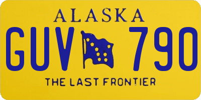 AK license plate GUV790