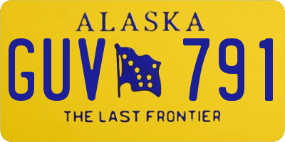 AK license plate GUV791