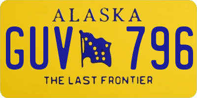 AK license plate GUV796