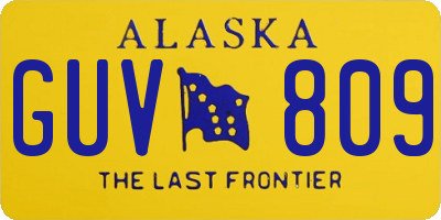 AK license plate GUV809