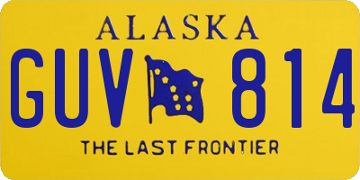 AK license plate GUV814