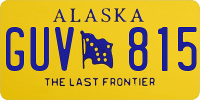 AK license plate GUV815
