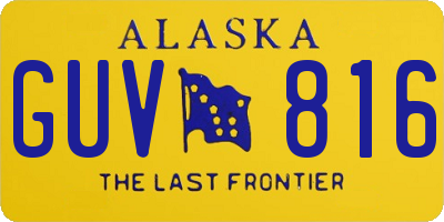 AK license plate GUV816