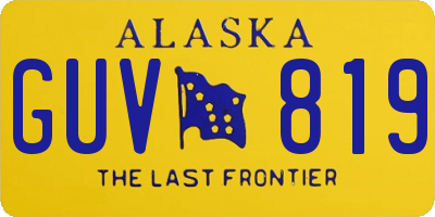 AK license plate GUV819