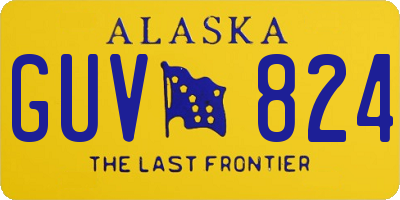 AK license plate GUV824