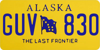AK license plate GUV830