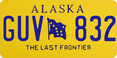AK license plate GUV832