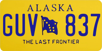 AK license plate GUV837
