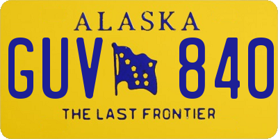 AK license plate GUV840