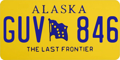 AK license plate GUV846