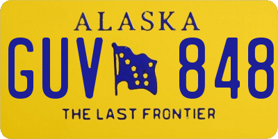 AK license plate GUV848