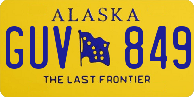 AK license plate GUV849