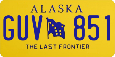 AK license plate GUV851
