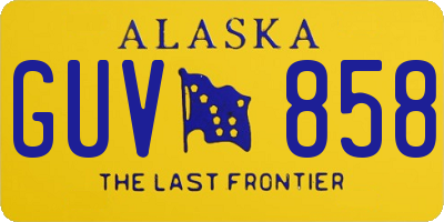 AK license plate GUV858