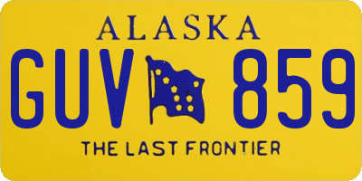 AK license plate GUV859