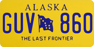 AK license plate GUV860