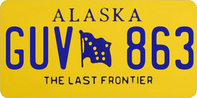 AK license plate GUV863